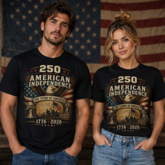 250th American Independence T-Shirt | 4th of July Gift | Patriotic Shirt Men Women | 1776 2026 Anniversary Tee